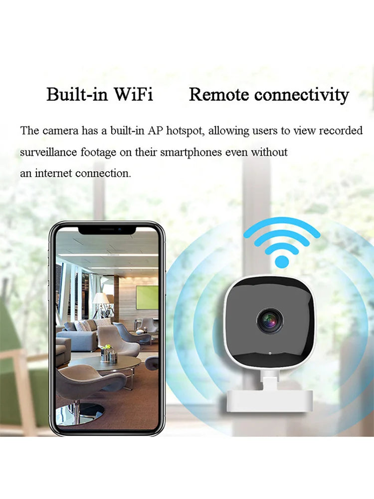 Smart Mini 4K Security Camera Full Color Night Vision