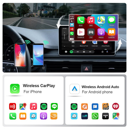 2in1 Wired To Wireless CarPlay Adapter Android Auto Dongle