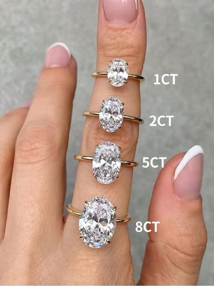 Gorgeous Shiny Oval Stone Ring For Women Engagement Jewelry