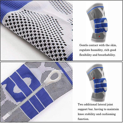 Silicone Padded Knee Pads Supports Brace Basketball Fitness