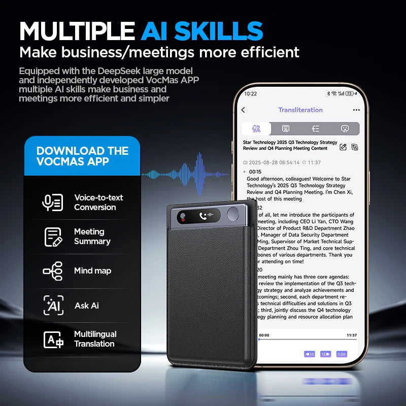 Shmci 64GB AI Powered Voice Recorder and Call Recorder