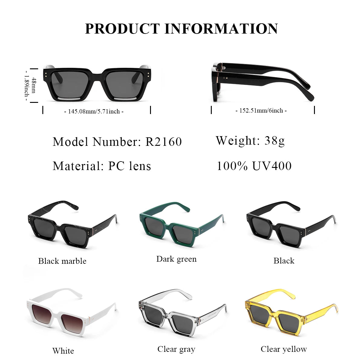 Whole Luxury Premium Shades Designer Black