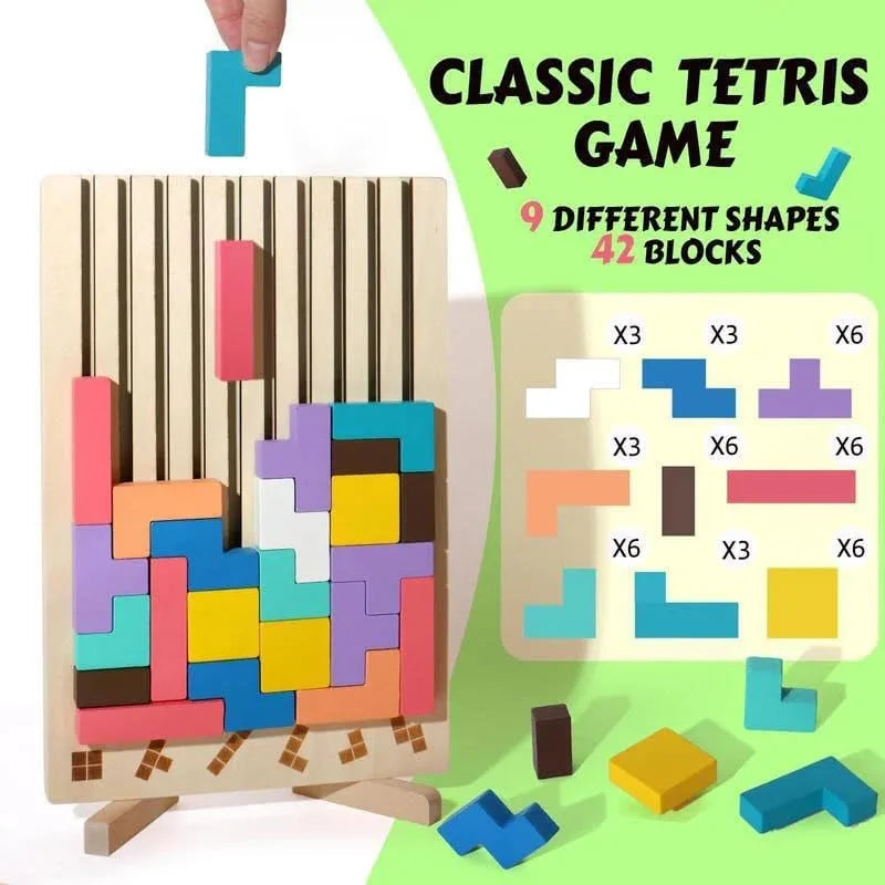 Wooden Puzzle Toy Stacking Game for Family Gathering