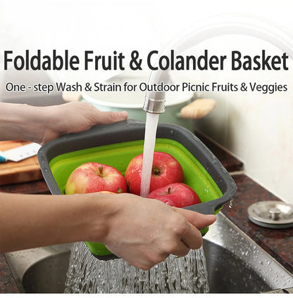 Silicone Folding Drainer Basket Portable Kitchen Strainer