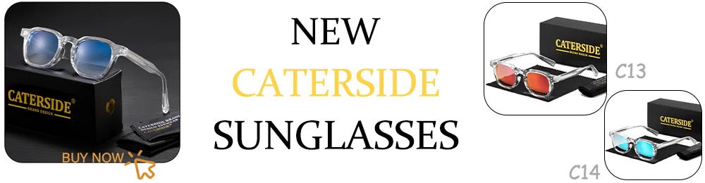 CATERSIDE Retro Punk Men Sunglasses Small Frame Square