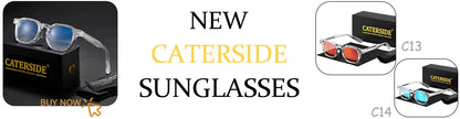 CATERSIDE Retro Punk Men Sunglasses Small Frame Square