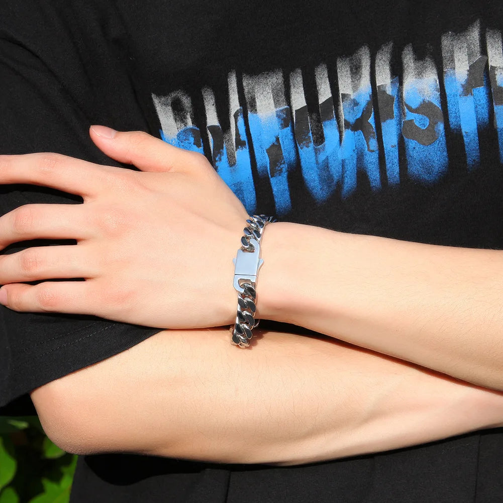 316 Stainless Steel Plated 18k Gold Fashion Hip Hop Bracelet