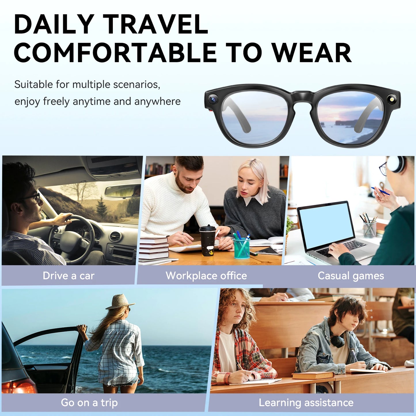 EIGIIS AI Smart Glasses Bluetooth Call With AI Voice Translate