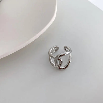 VENTFILLE 925 Sterling Silver Finger Rings Hollow Chain