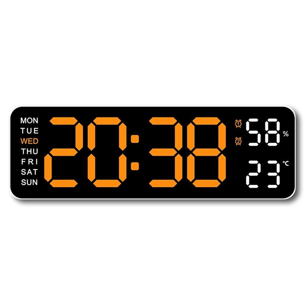 Large Digital Wall Clock Temperature and Humidity