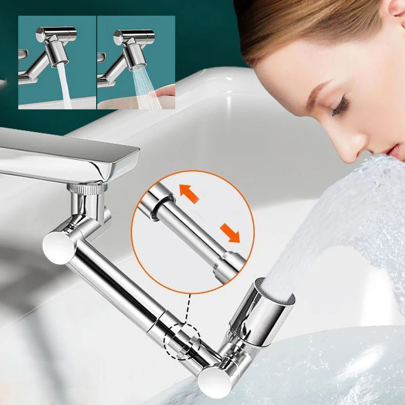 1440° Rotatable Scalable Metal Faucet Bathroom Tap