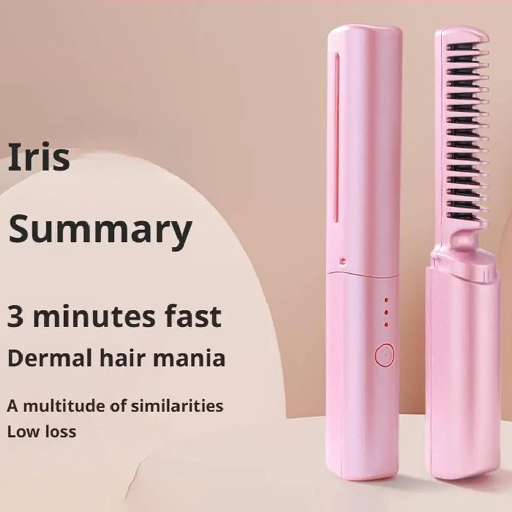 Mini Wireless Hair Straightener - Rechargeable Styling Tool