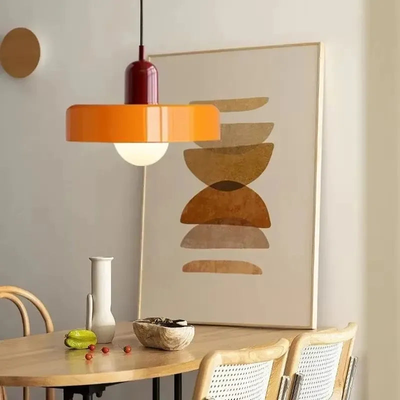 Nordic Retro Glass Pendant Lamps Indoor E27 LED Chandelier