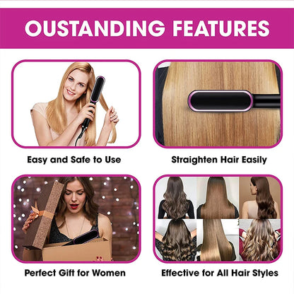 Electric Hair Straightener Brush Professional Straightener