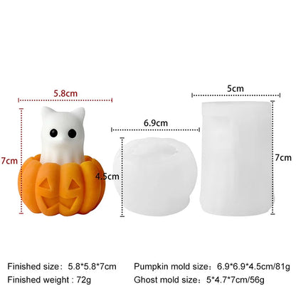 DIY Halloween Candle Spook Puppy Cat Silicone Mold