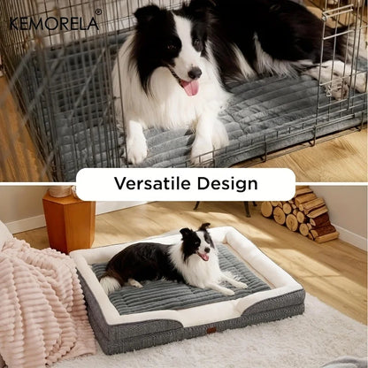 Extra Large Dog Bed Mat Soft Non-Slip Striped Plush