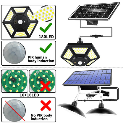Solar Pendant Lights Outdoor Indoor with Remote Solar Shed Light