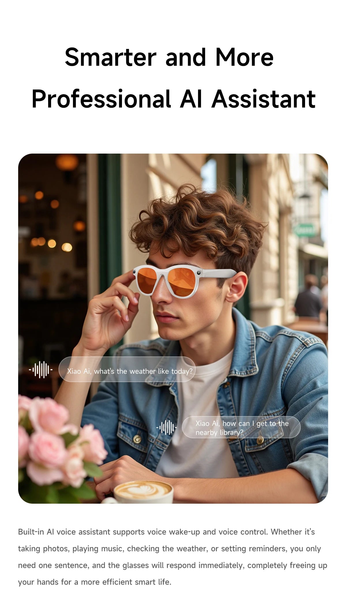 AI Smart Glasses New Interaction With Camera Photo