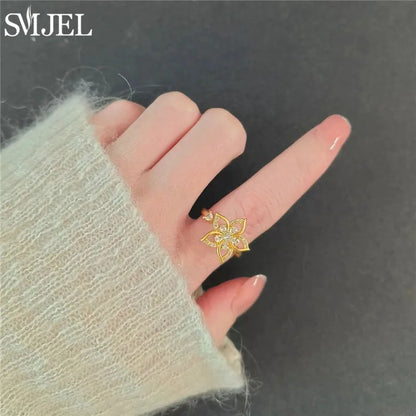 Luxury Crystal Anxiety Relief Spinning Fidget Rings for Women