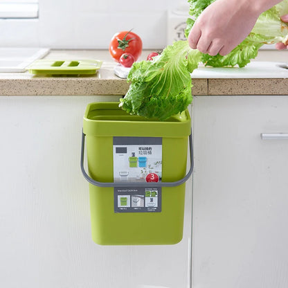 Green Trash Can Odorless Food Waste Container Wall Mounted