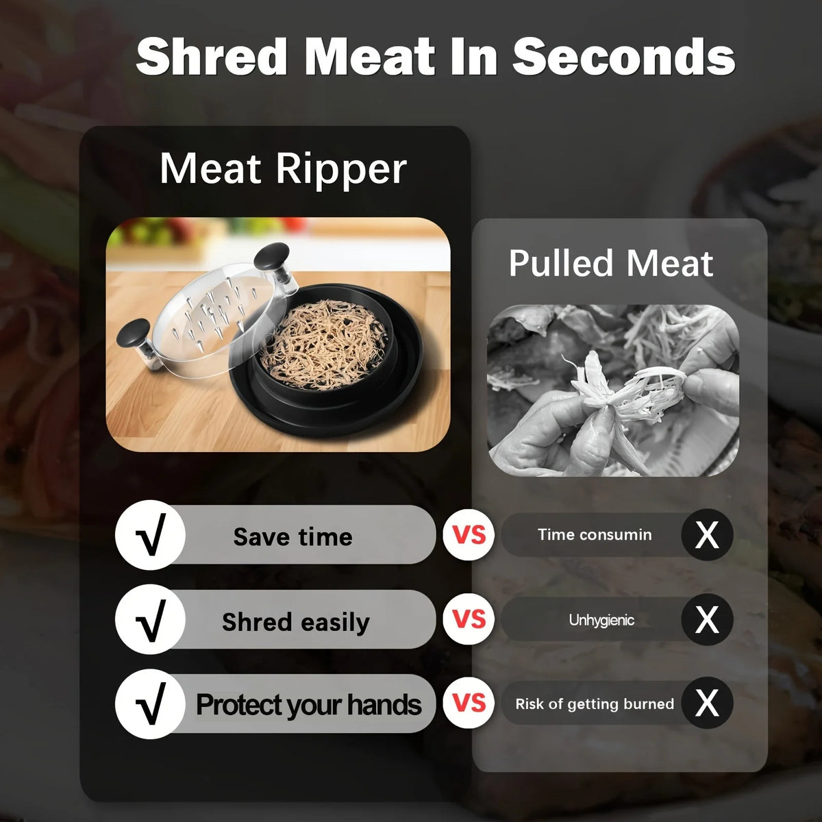 Upgraded Chicken Shredder with Transparent Cover