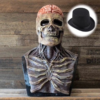 2026 Halloween Latex Skeleton Head Mask Horror Brain Helmet Mask
