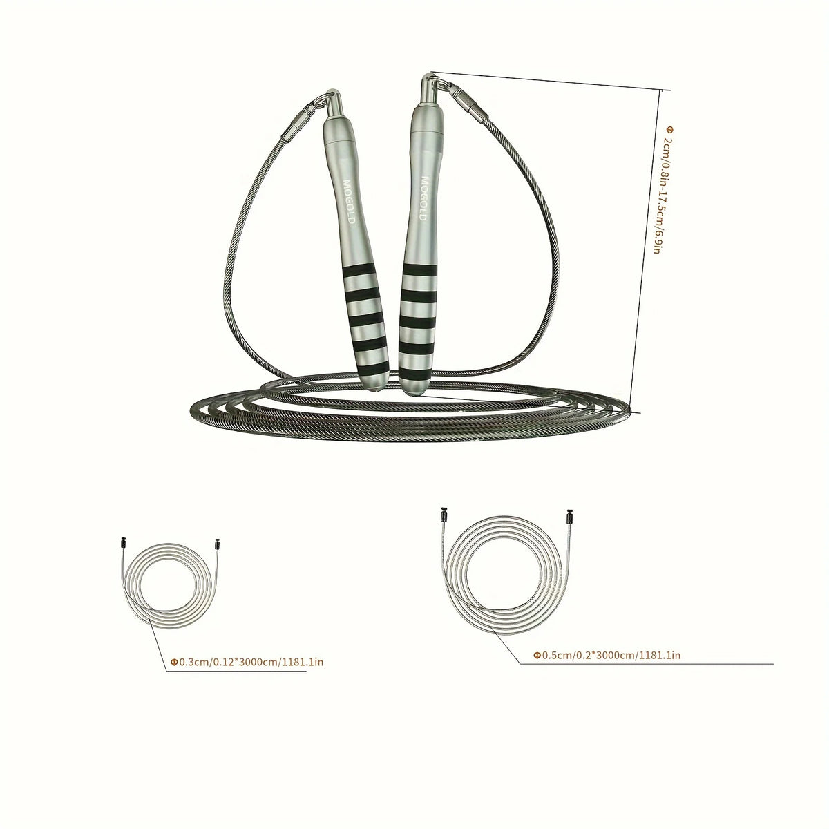 Jump Rope Metal Wire Non-slip Handles Fitness