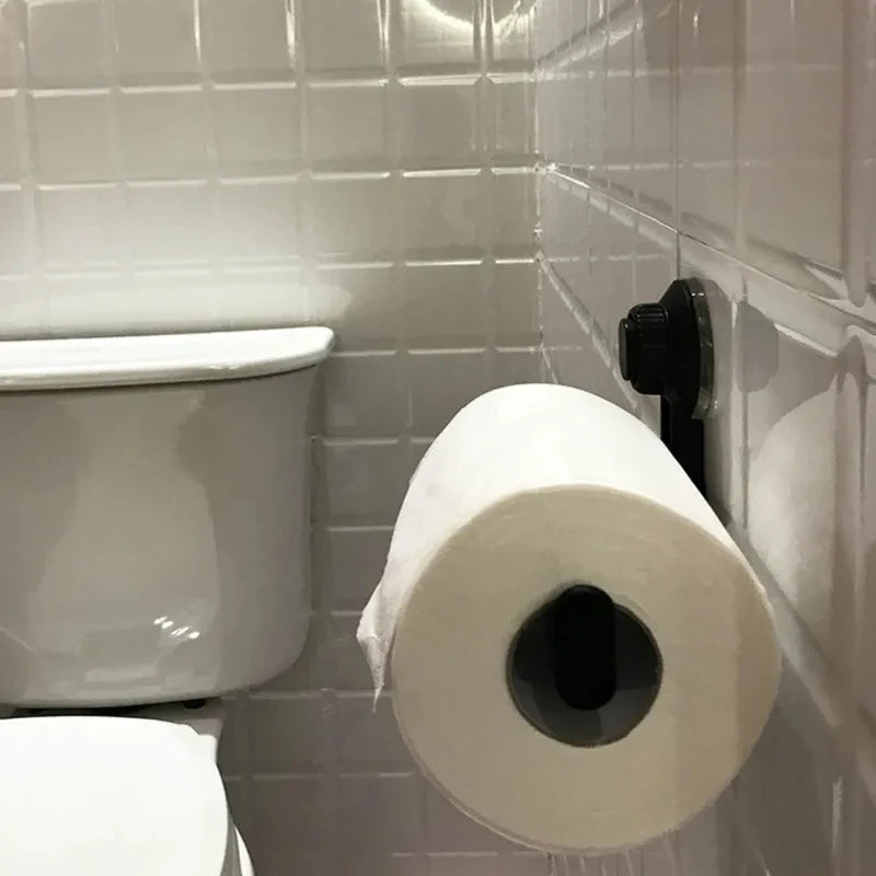Suction Cup Toilet Paper Holder Wall Mount No Punching