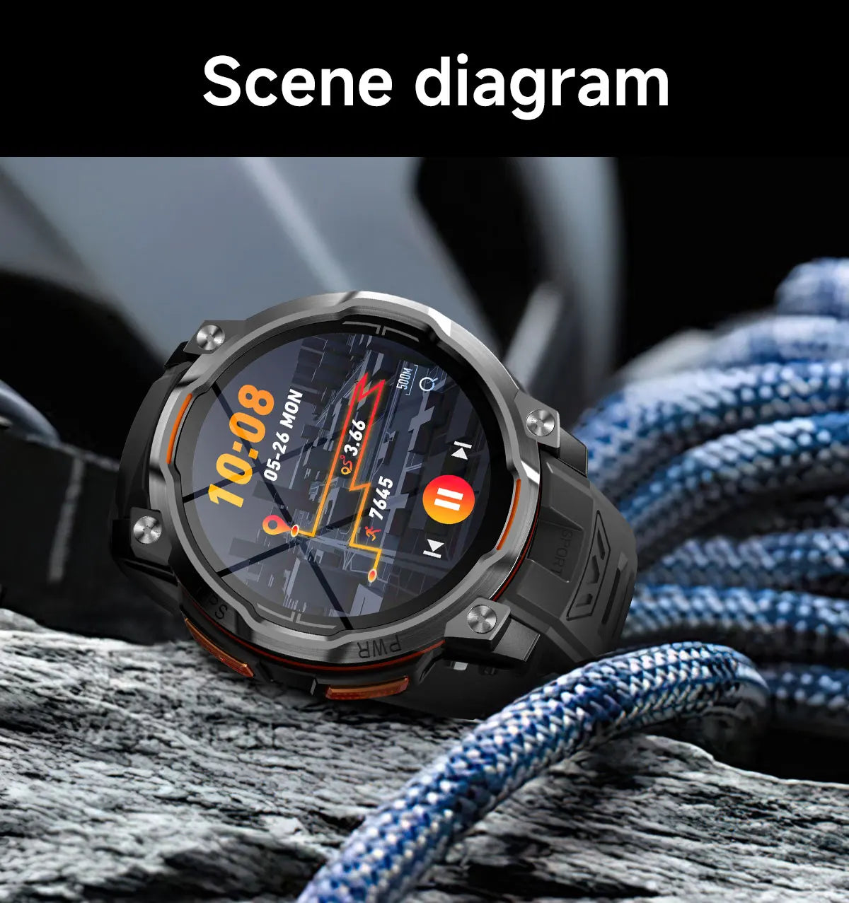 New GPS Map Smart Navigation Watch 1200mAh Battery