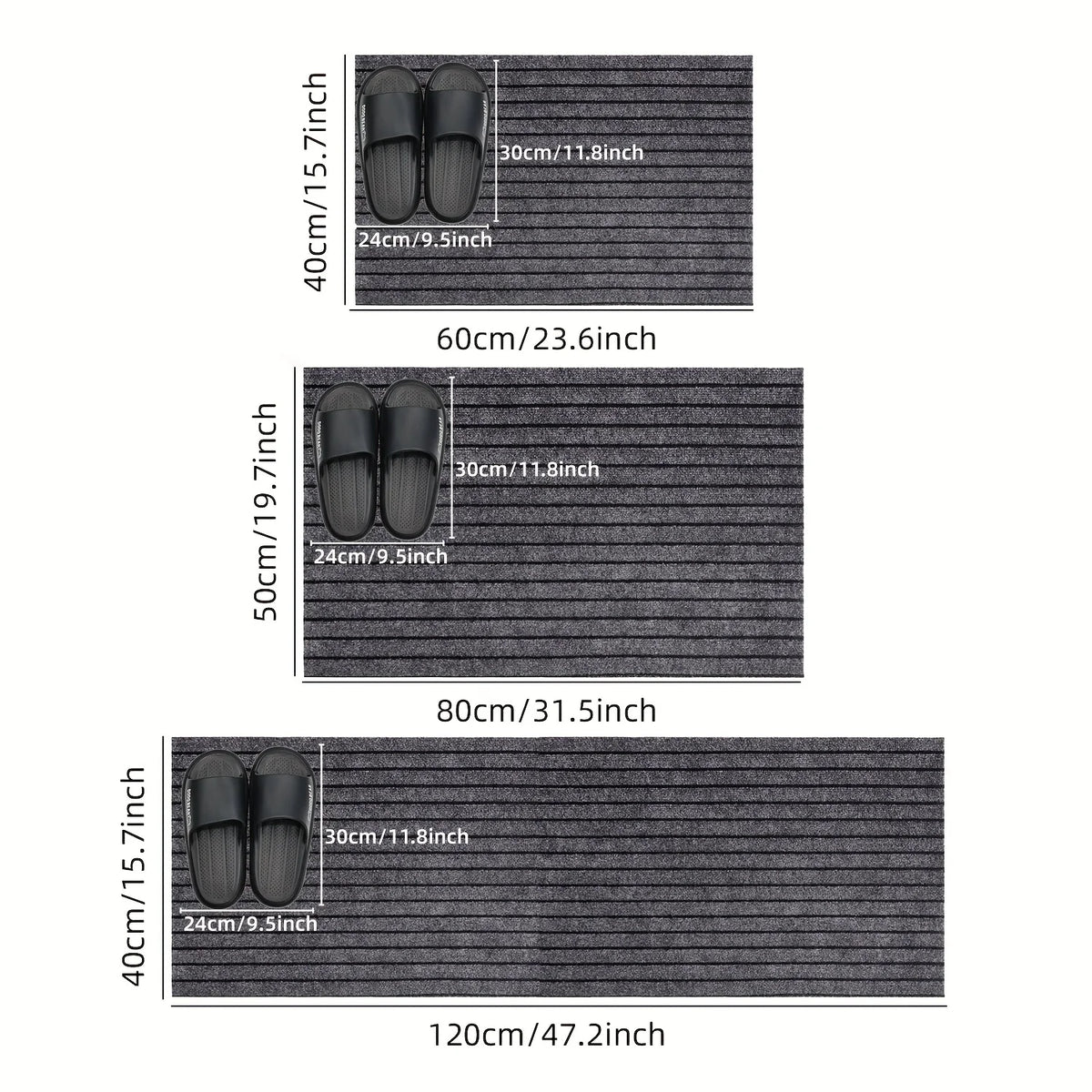 Large sized striped rubber bottom corridor carpet carp