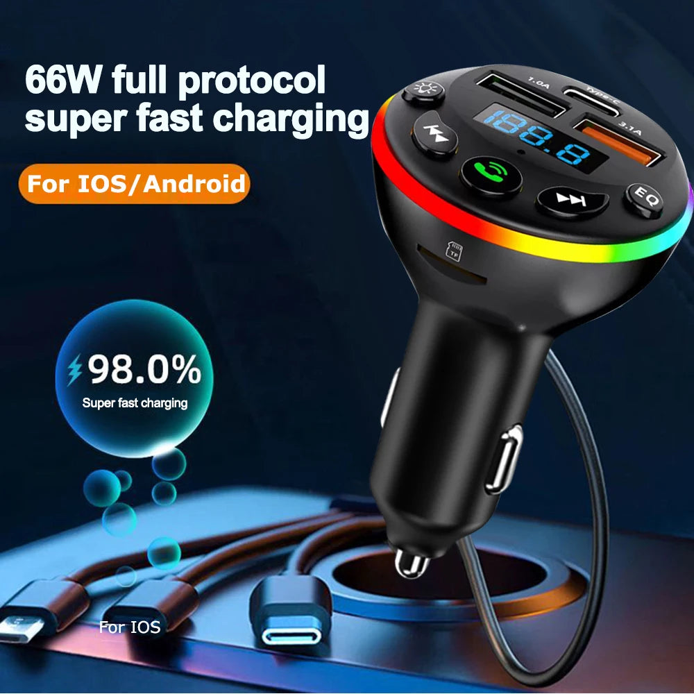 Bluetooth 5.0 FM Transmitter Car MP3 Modulator Player Handsfree