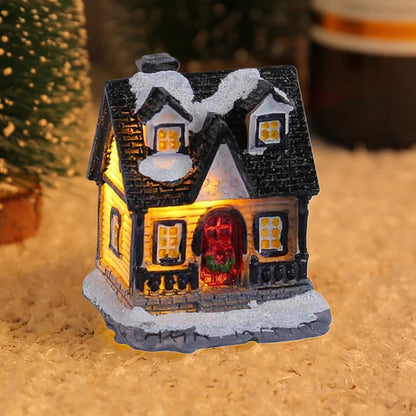 Xmas Gifts Mini LED Christmas Village Houses Decoration