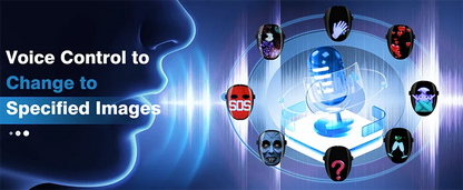 Led Mask with Voice Recognition Gesture Sensing, Light up