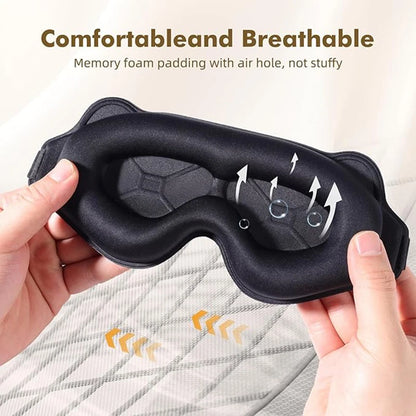 Sleep Eye Mask Weighted for Side Sleeper Men Women 3D Contoured Sleeping Mask