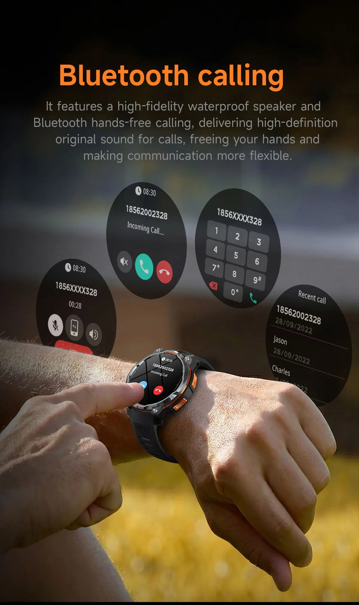 New GPS Map Smart Navigation Watch 1200mAh Battery