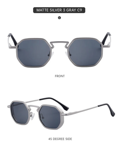 Small Frame Hexason Steampunk Sunglasses Men