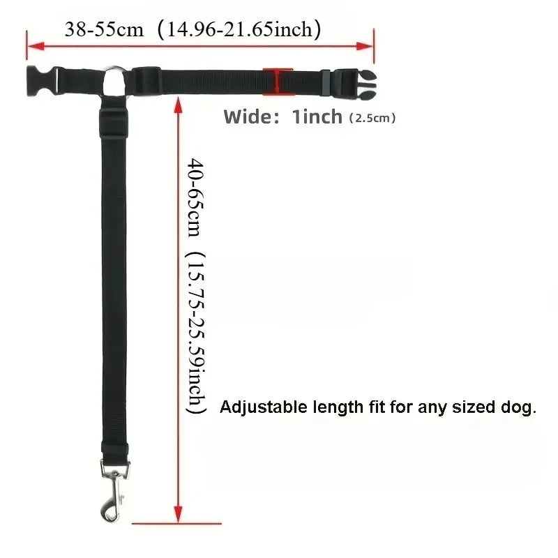 2-in-1 Nylon Pet Car Seat Belt Adjustable Safety Leash