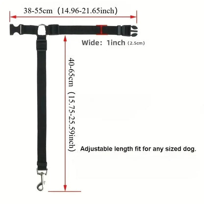 2-in-1 Nylon Pet Car Seat Belt Adjustable Safety Leash