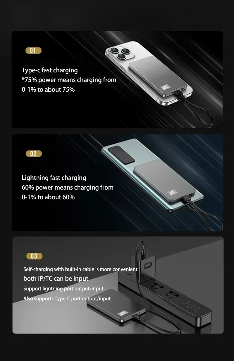 Wireless Magnetic 500000mAh Power Bank Fast Charging