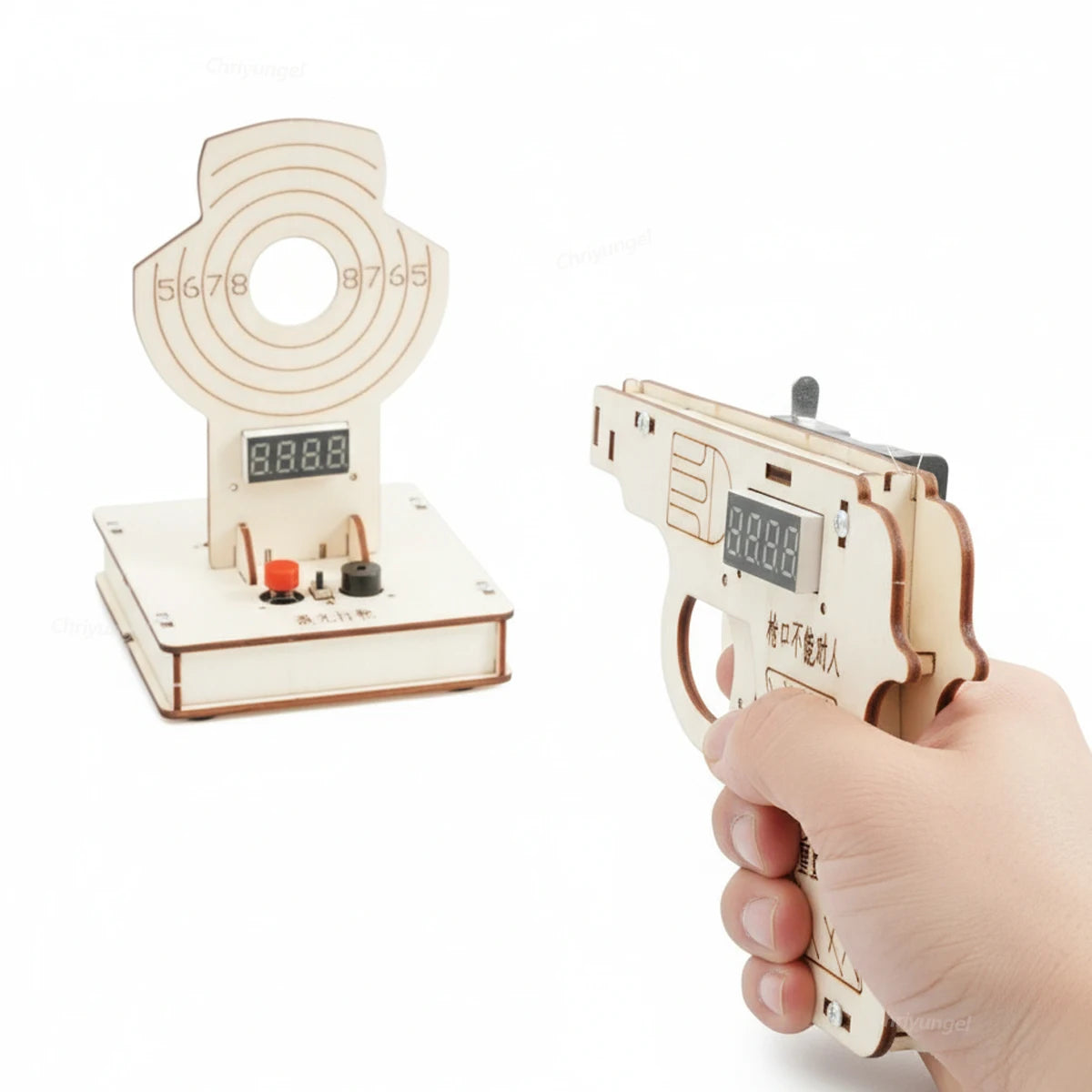 Wooden Target Shooting Game Kit Interactive Toys