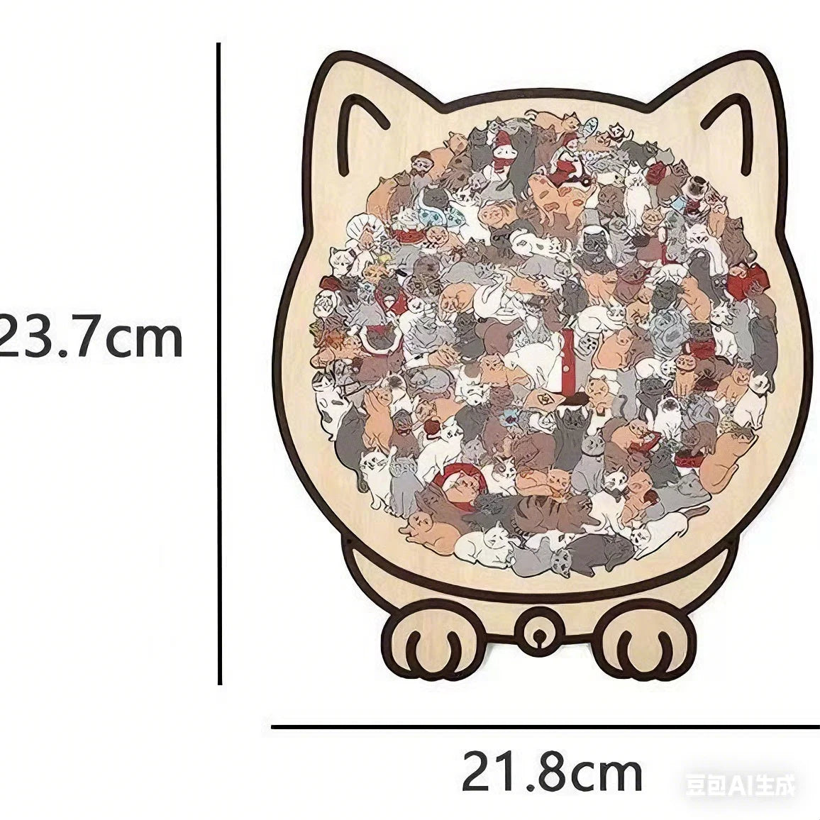 Colored Cat Shaped Wooden Jigsaw Puzzle, Cats Shaped