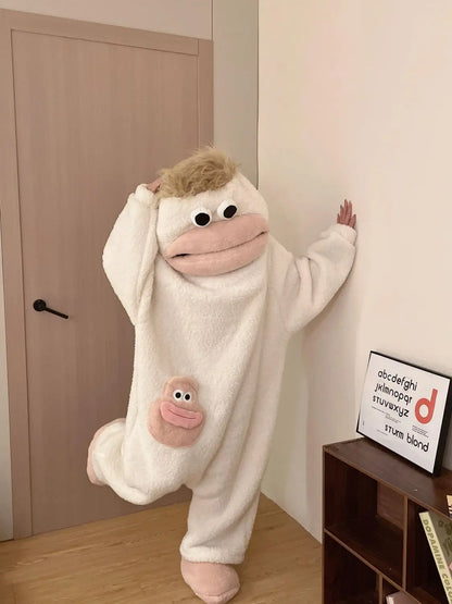 Cartoon Pajamas Autumn Winter Couple Set Wacky Bodysuit
