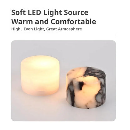 Marble Lamp Luxury Stone Table Lamp Touch Control LED Color