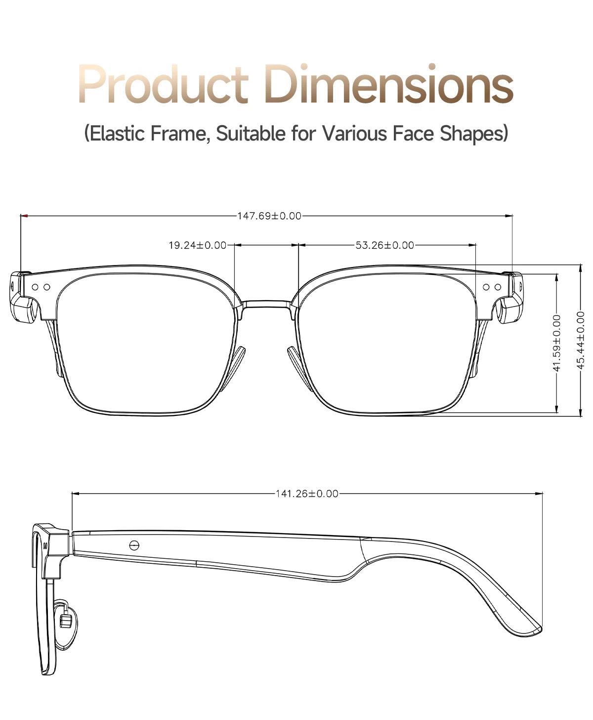 New Business Style Smart Glasses W100D Bluetooth Call AI