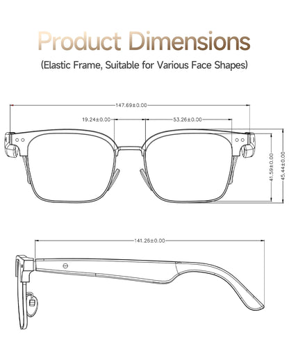 New Business Style Smart Glasses W100D Bluetooth Call AI