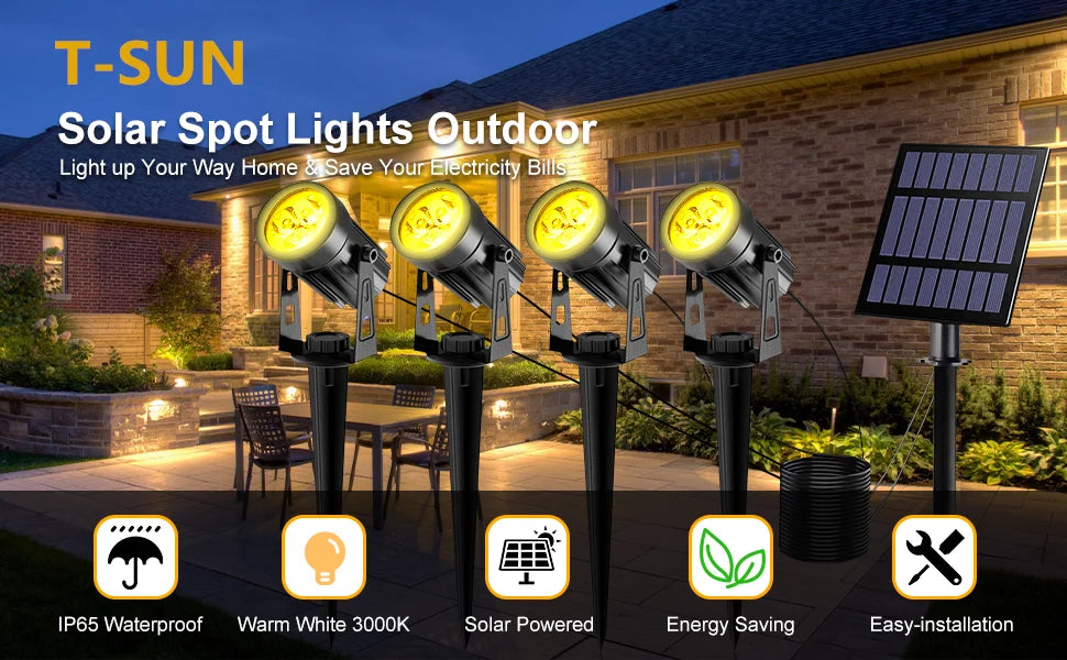 Solar Powered Spotlight IP65 Solar LED Light Outdoor