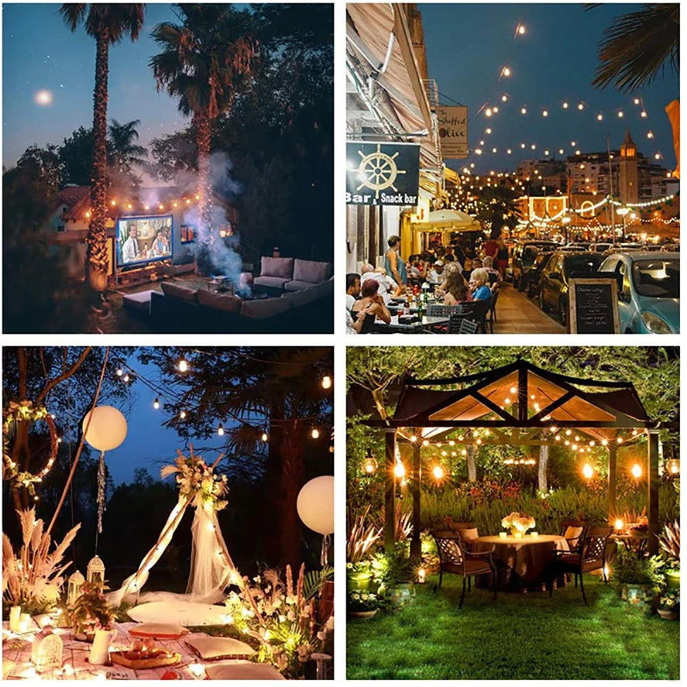 Solar G40 Outdoor String Lights with Remote Controls LED Decor