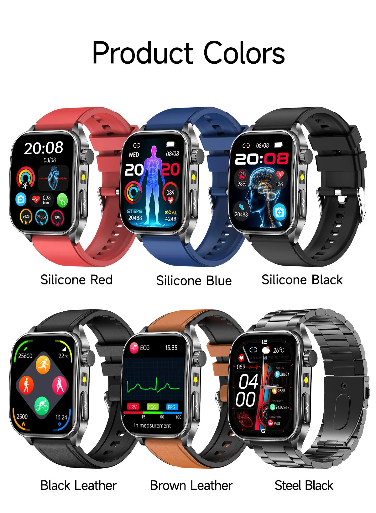 New Laser Treatment Three High Smart Watch Men ECG Heart Rate