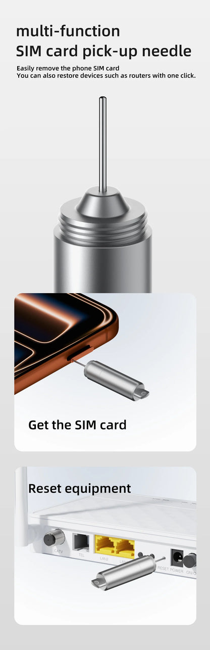 2 in 1 SIM Card Tray Removal Tool Portable Mini Keychain