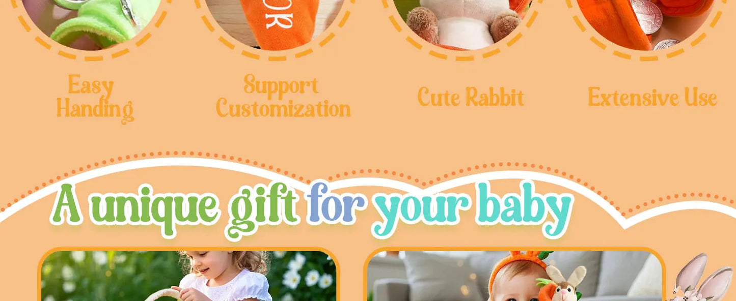Custom Easter Plush Rabbit Keychain Personalized